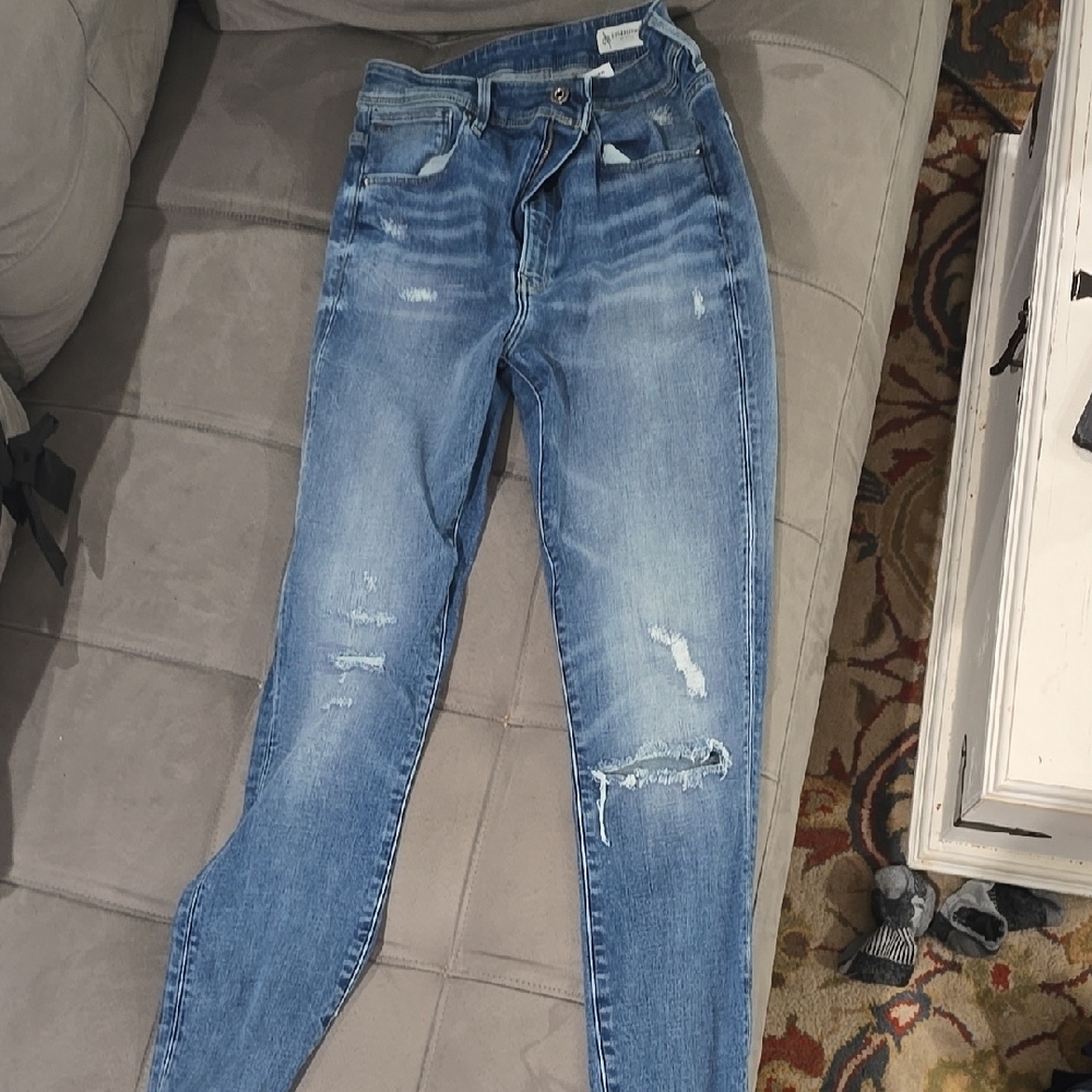 Women's Blue Distressed Jeans
